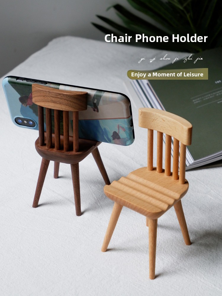 Phone Accessories Brands - Creative Wooden Chair Phone Stand Adorable
