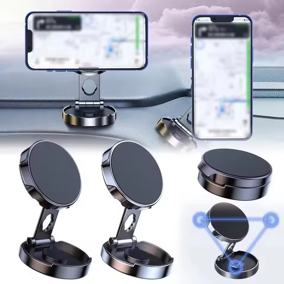 Phone Accessories Useful - Round Folding Magnetic Car Holder 360
