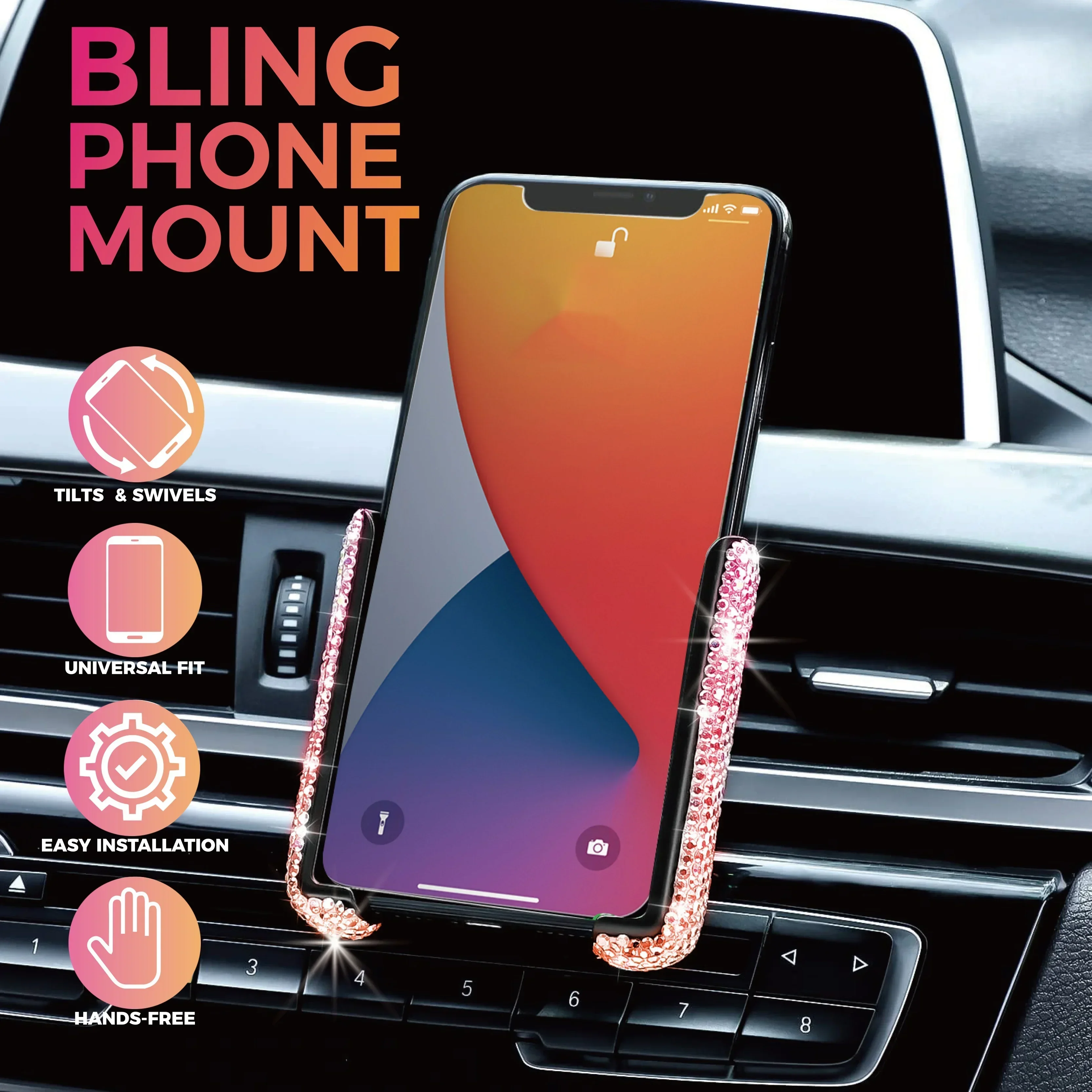NEW Car Phone Holder Diamond C - Phone Accessories For Android avis et prix