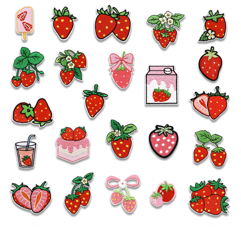 10 Pcs Fruit Strawberry Embroi - Phone Accessories Pictures avis et prix