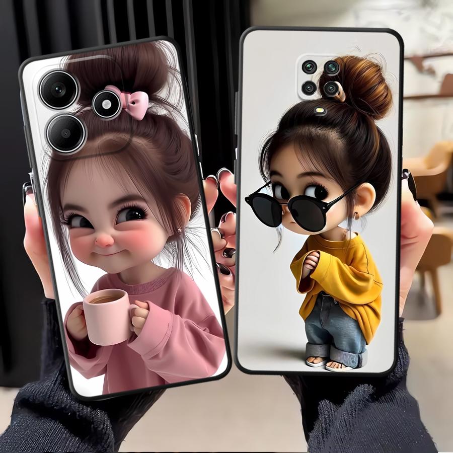 Cartoon Girl Pattern Funda Pho - Xiaomi Phone Accessories avis et prix