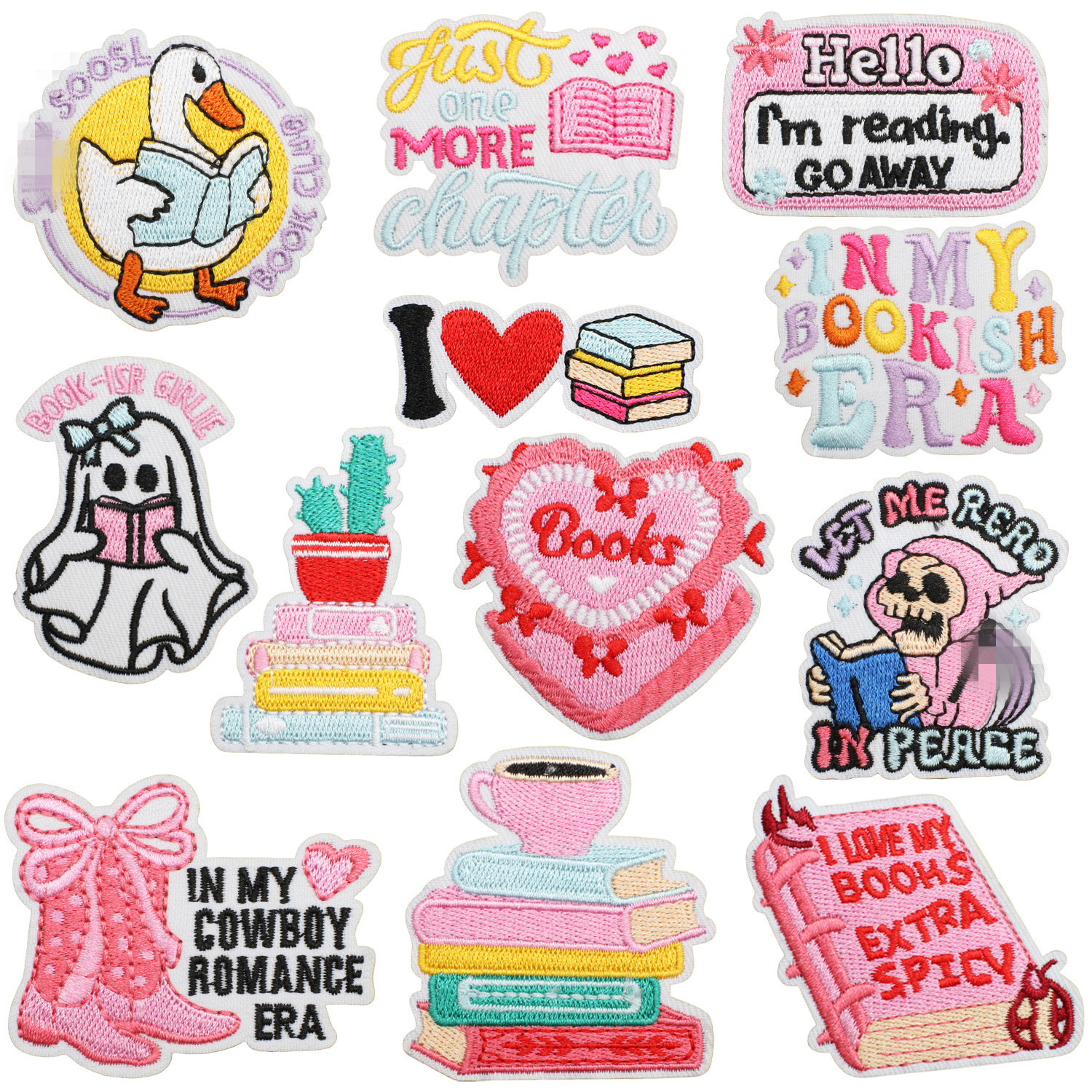 10 Pcs I Love Books Embroidere - Phone Accessories Pictures avis et prix