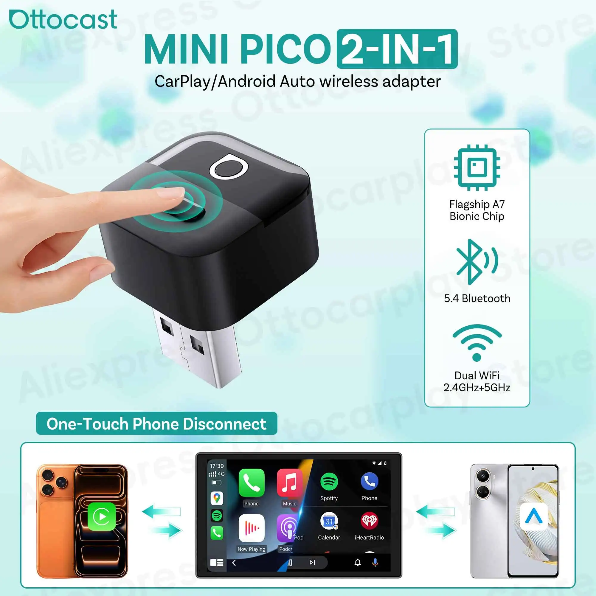 OTTOCAST Mini Pico 2026 Wirele - Phone Accessories For Android avis et prix